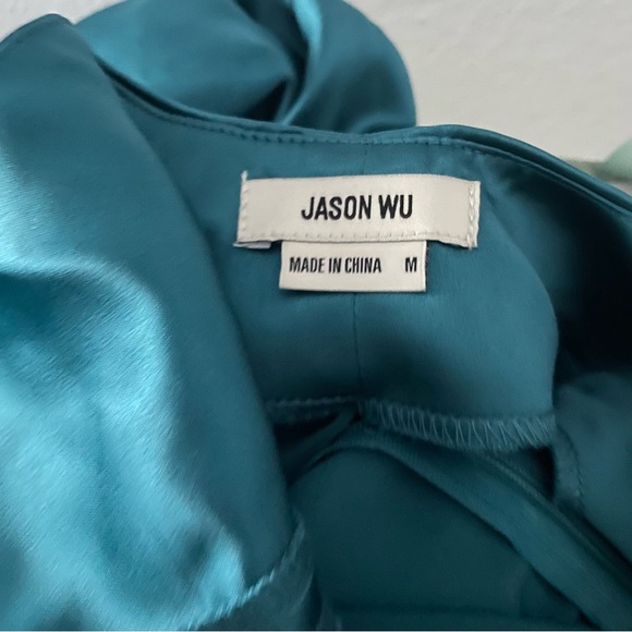 NWT Jason Wu Satin Silk Dress Blue Open Back Midi Dress Women’s size Medium - Picture 5 of 7